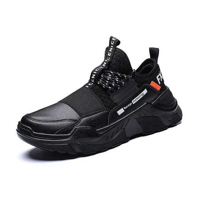 Hot Sell Vulcanize Shoes Men Casual Outdoor Leather Sneakers Men Shoes Breathable Lace-Up Thick Bottom Walking Shoes Size 39-44